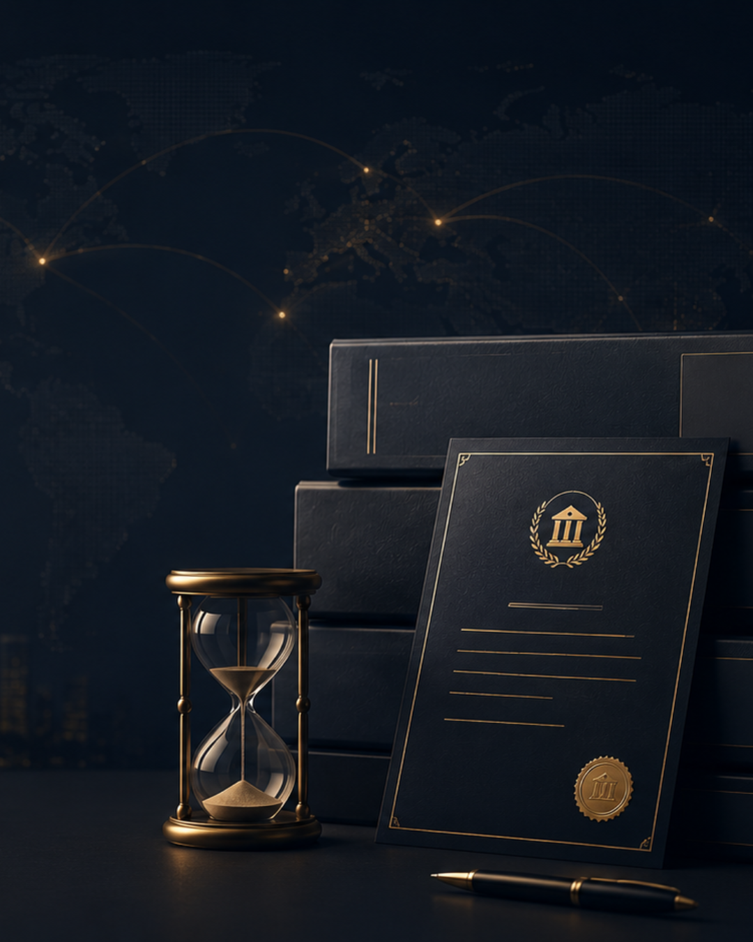 Professional reviewing aged shelf company transfer documentation
