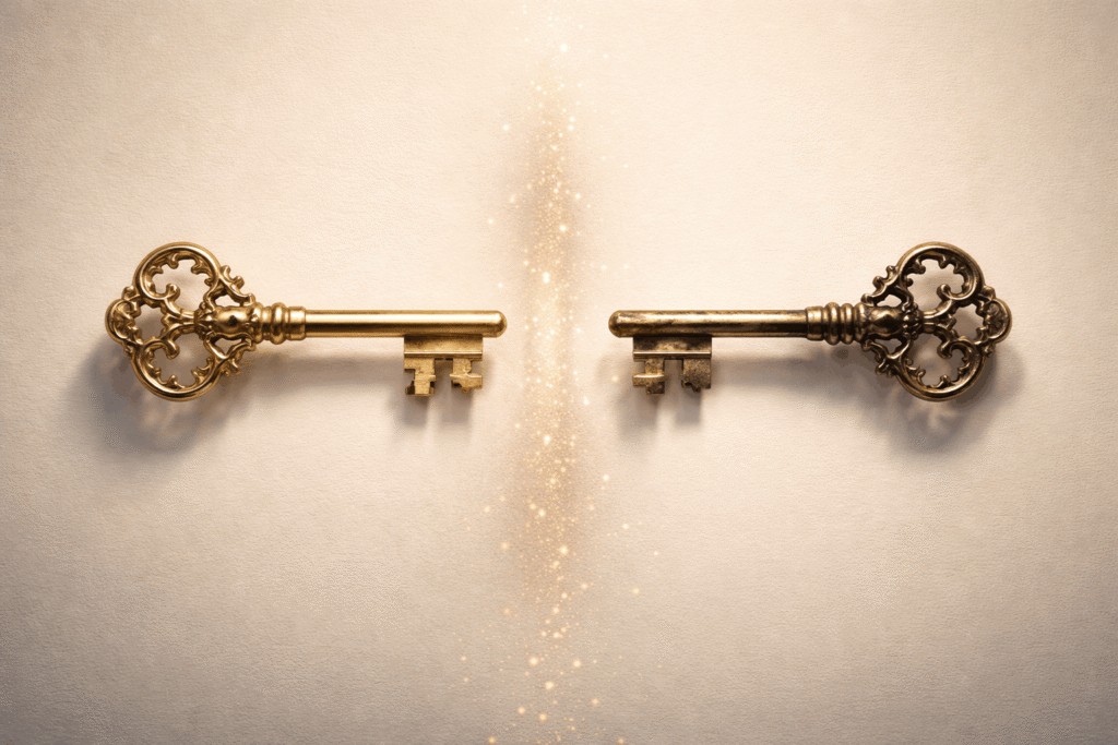 Clean Aged Shelf Company vs Dirty Shelf Corporation, two keys separating visual