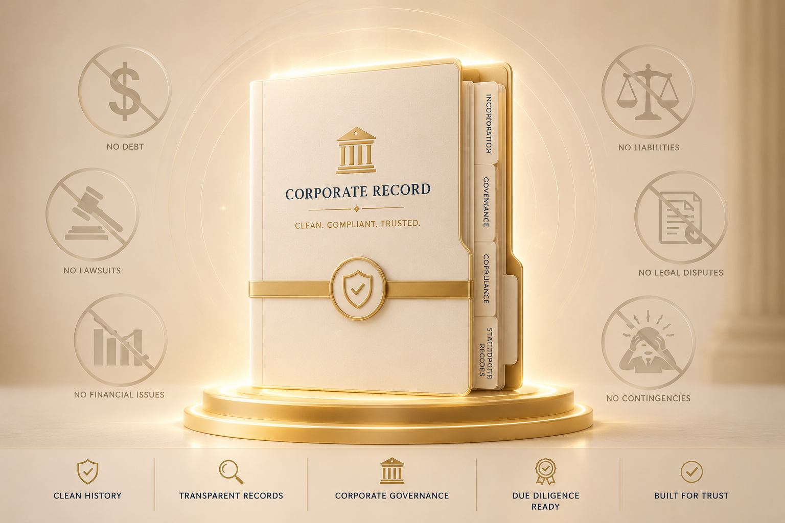 Clean Business History; corporate record visual 