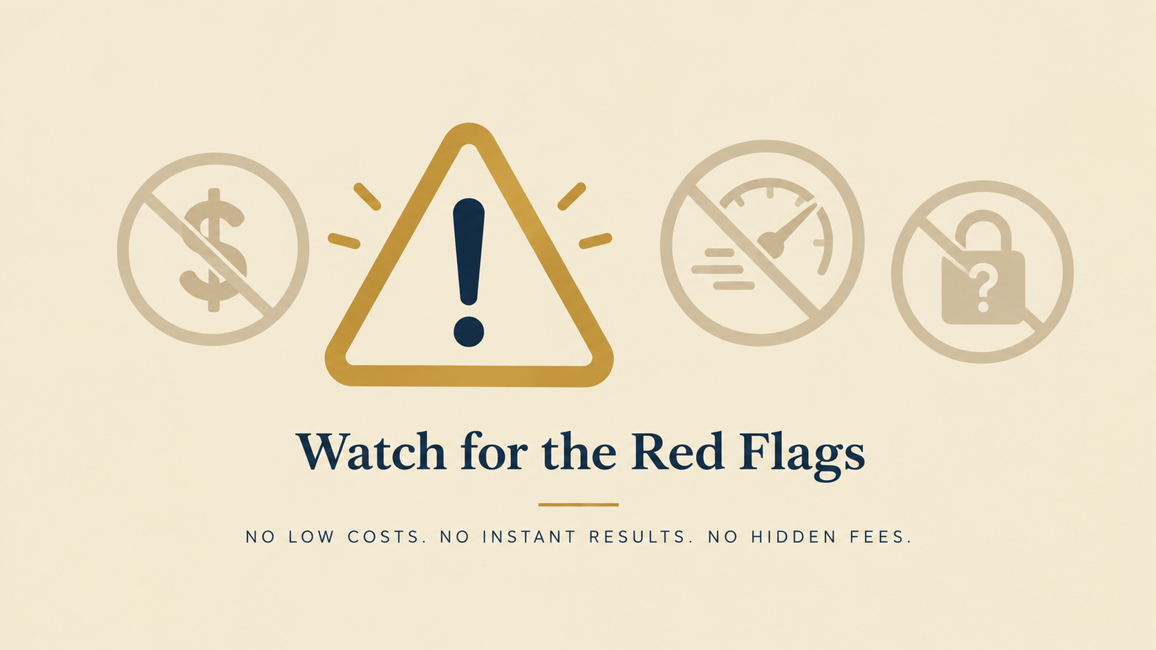 Warning icon illustration representing red flags to watch for when buying an aged shelf company