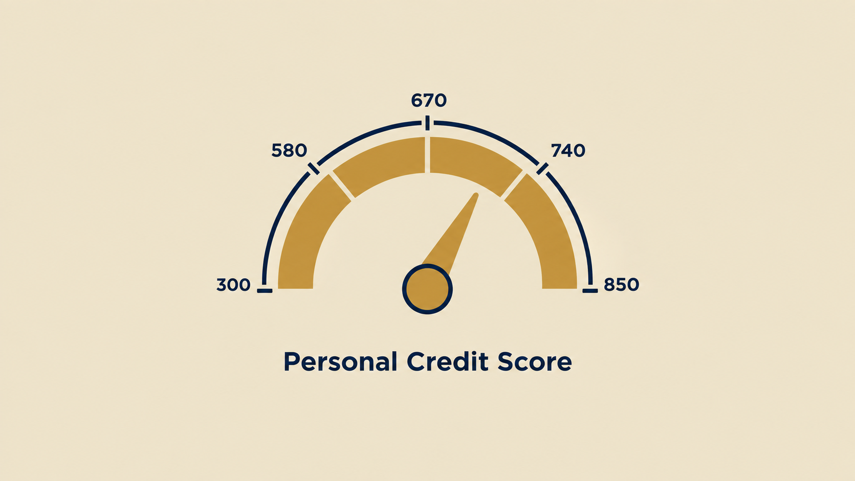 Gauge illustration representing personal credit score used in business line of credit evaluation"