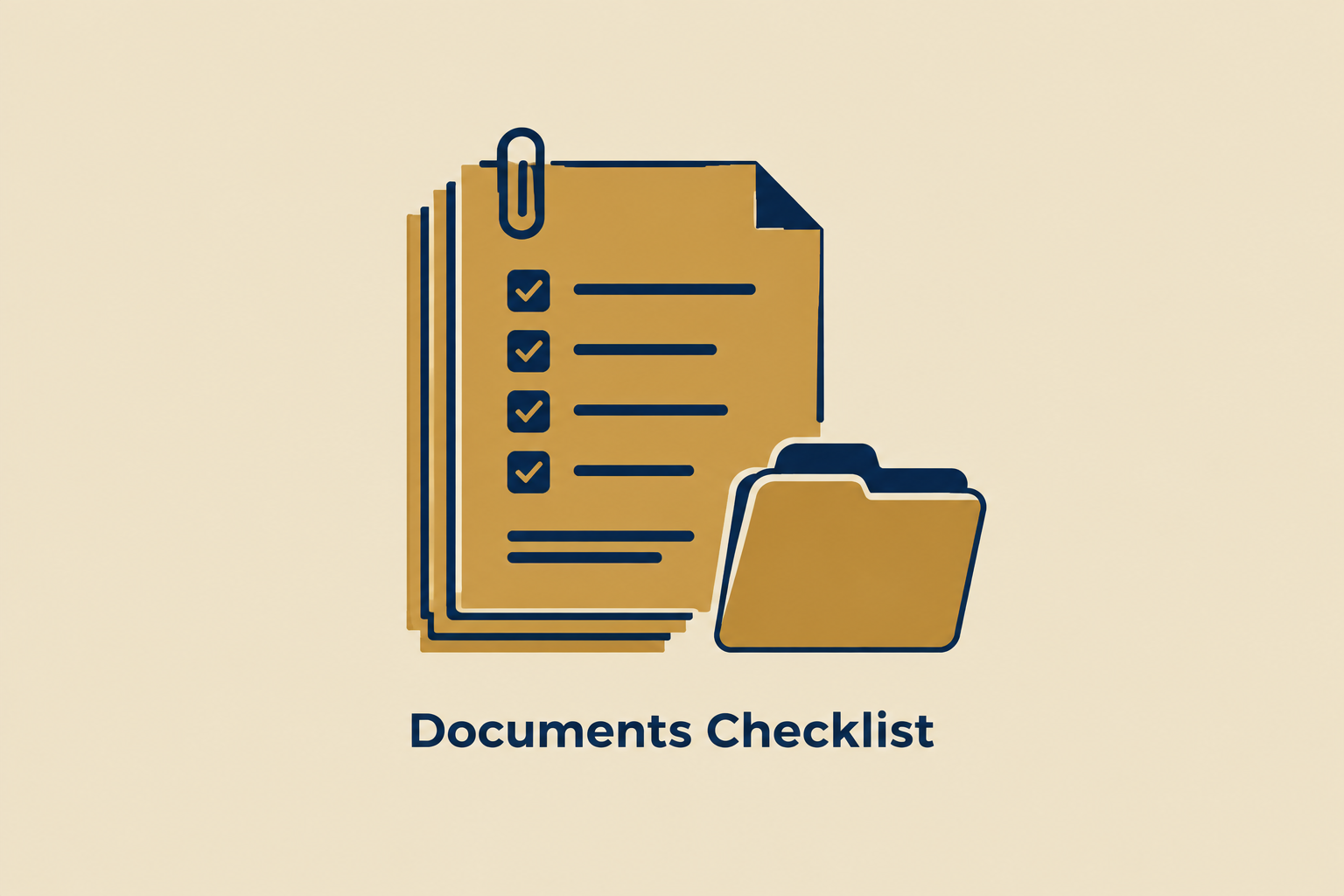 Illustration of document stack representing paperwork needed to apply for a business line of credit
