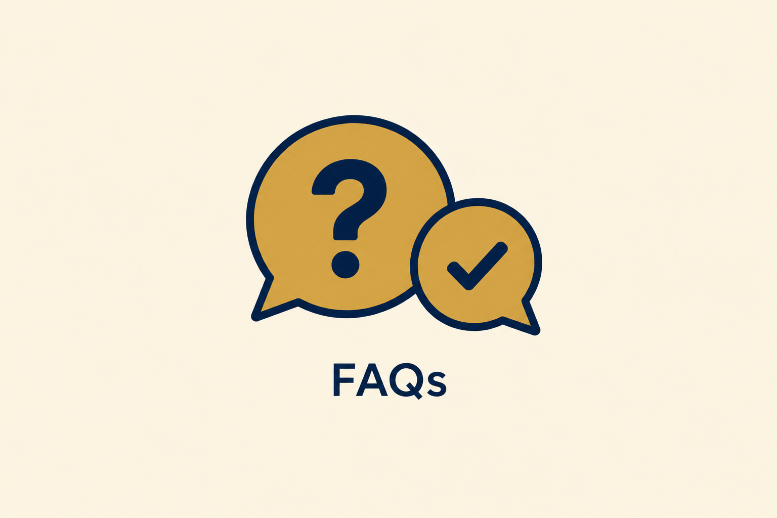 Speech bubble illustration with question and answer icons for frequently asked questions section